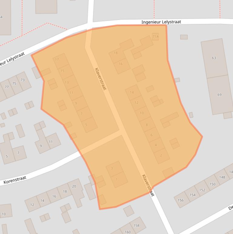 Kaart van postcodegebied 6419XW.