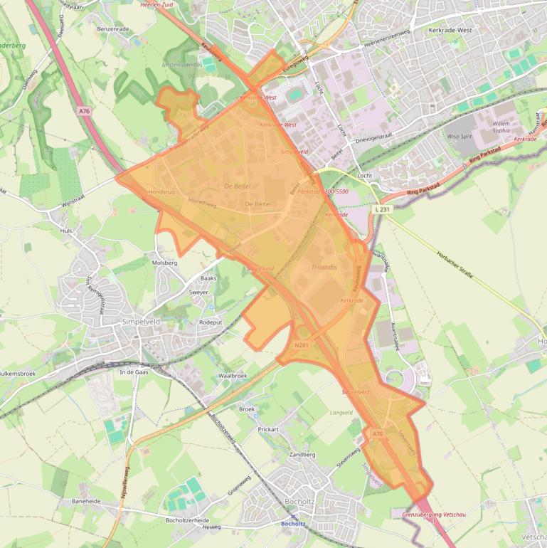 Kaart van postcodegebied 6422.
