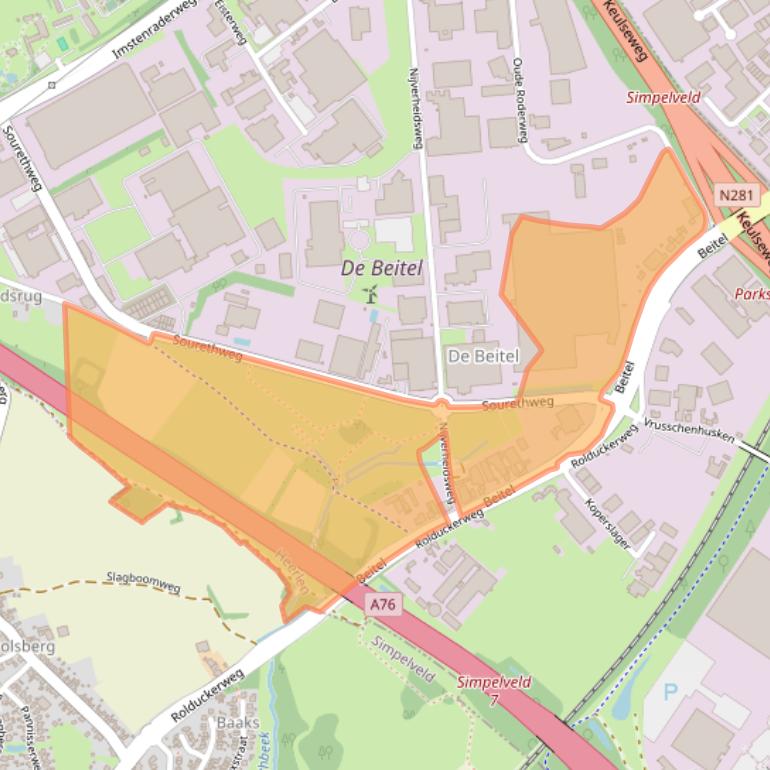 Kaart van postcodegebied 6422PB.