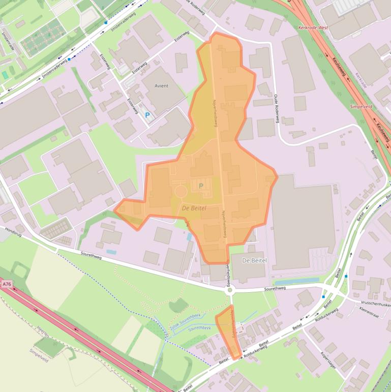 Kaart van postcodegebied 6422PD.