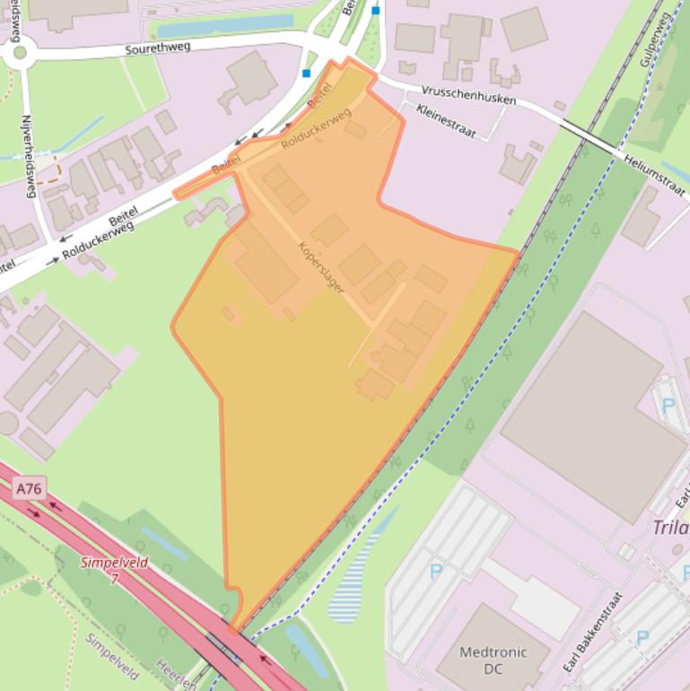 Kaart van postcodegebied 6422PR.