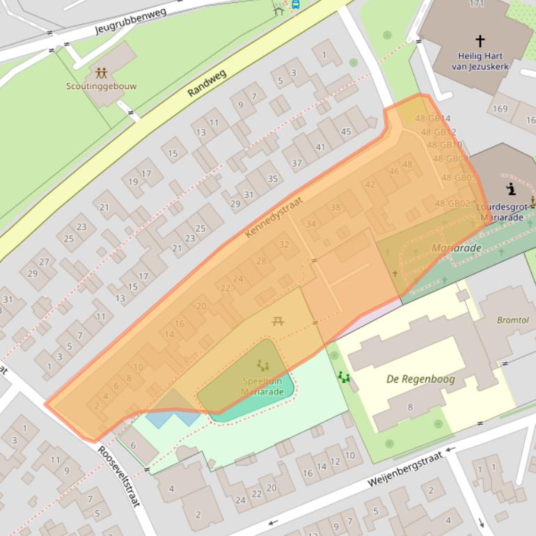 Kaart van postcodegebied 6431AH.