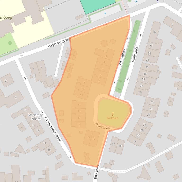 Kaart van postcodegebied 6431EA.