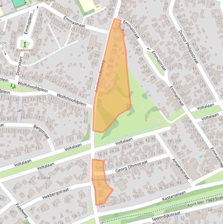 Kaart van postcodegebied 6431EM.
