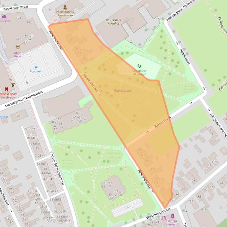 Kaart van postcodegebied 6431KA.