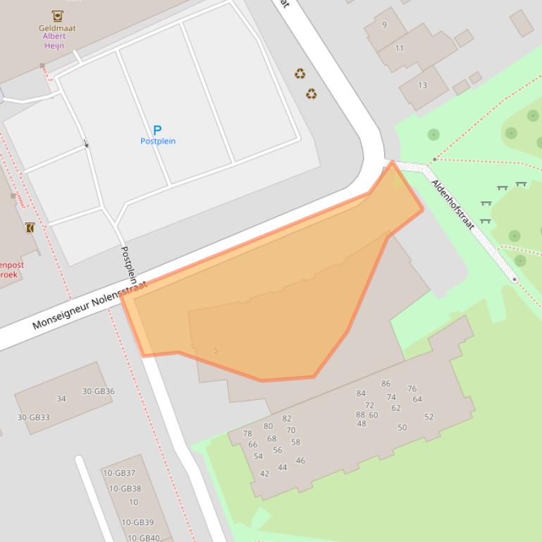 Kaart van postcodegebied 6431KD.