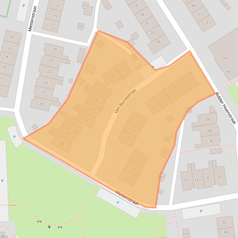 Kaart van postcodegebied 6431NX.
