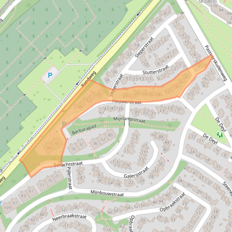 Kaart van postcodegebied 6432AM.