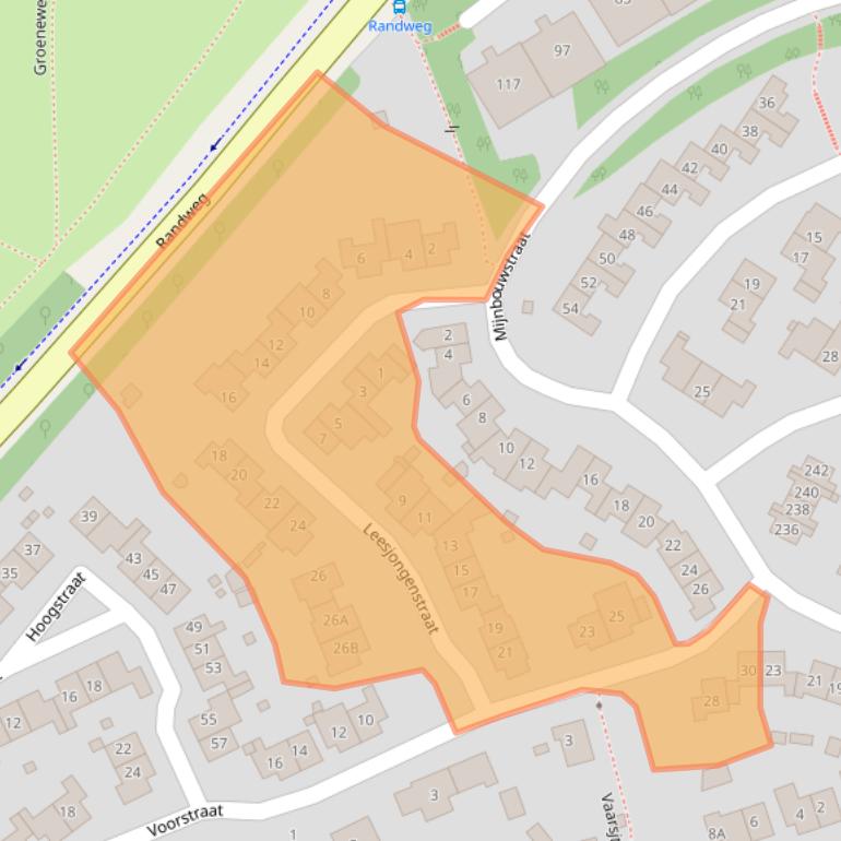 Kaart van postcodegebied 6432DL.