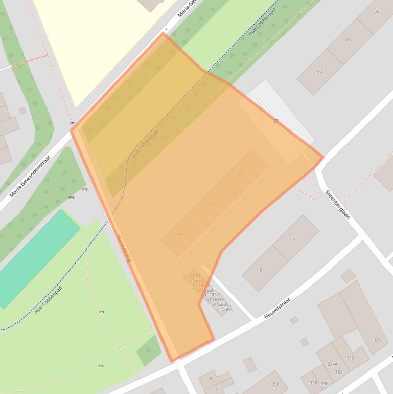 Kaart van postcodegebied 6432ES.