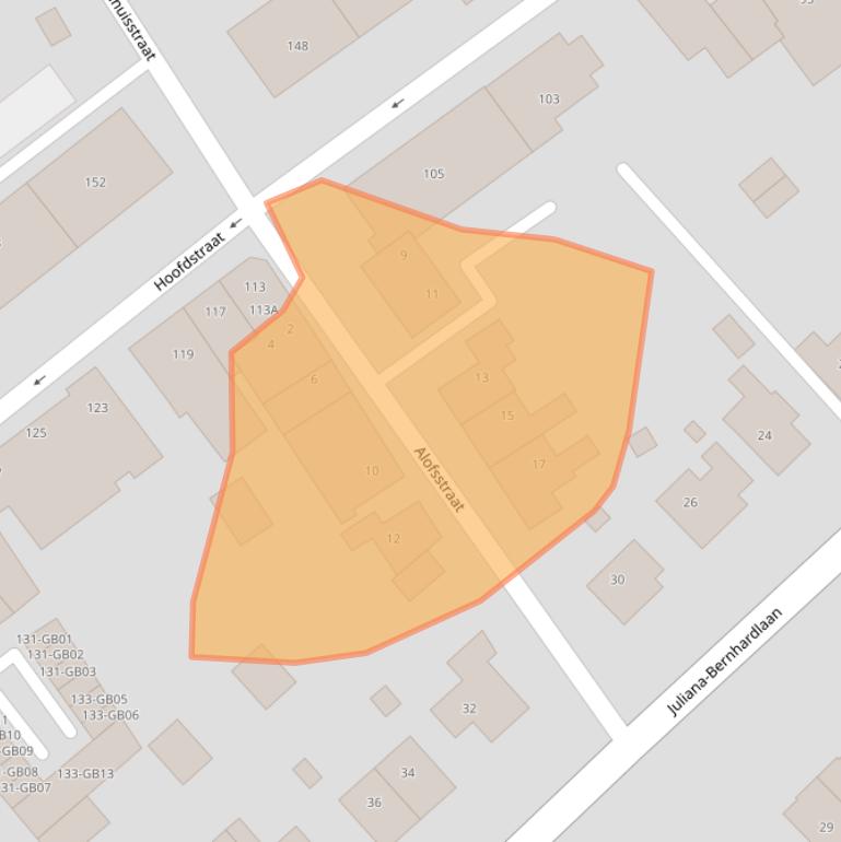 Kaart van postcodegebied 6432GZ.