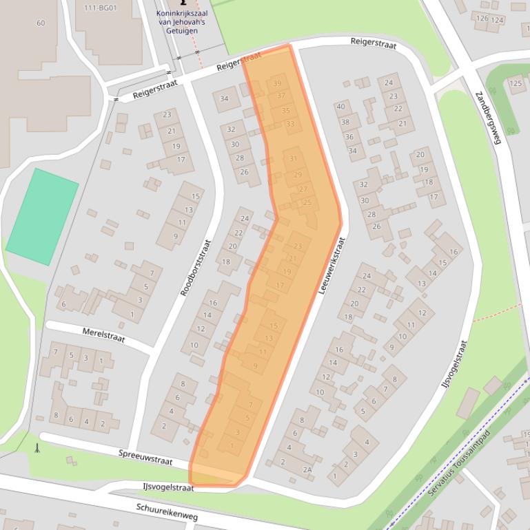 Kaart van postcodegebied 6432JA.