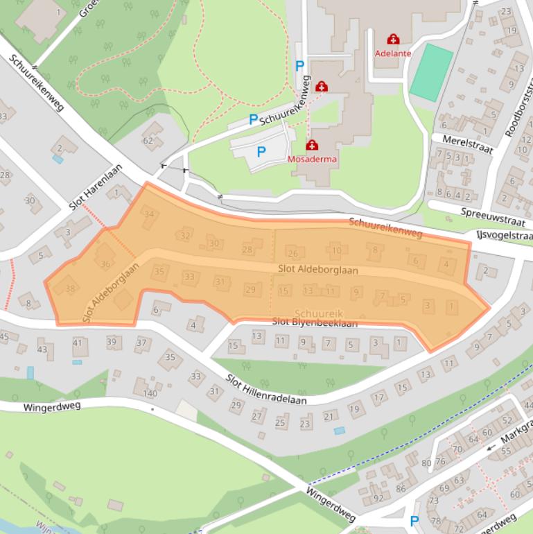 Kaart van postcodegebied 6432JM.