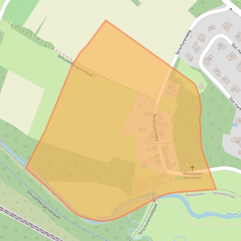 Kaart van postcodegebied 6432JS.