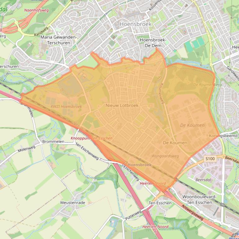 Kaart van postcodegebied 6433.