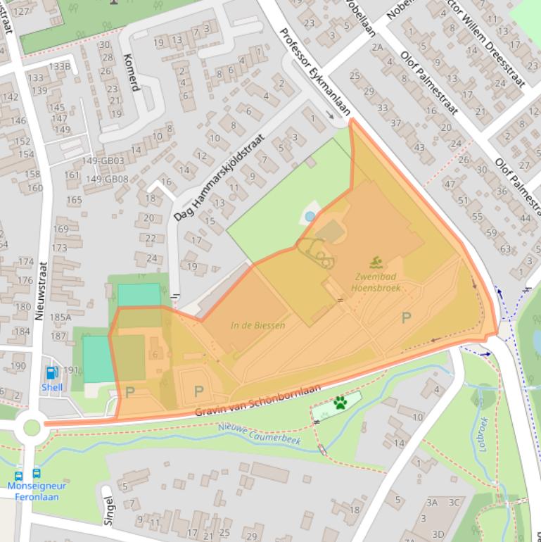 Kaart van postcodegebied 6433AZ.