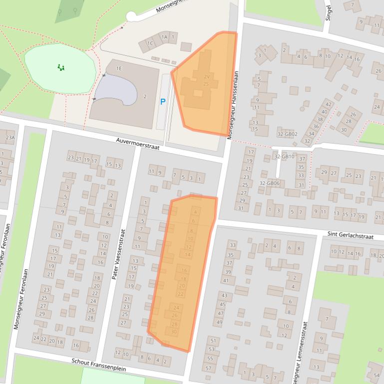 Kaart van postcodegebied 6433BM.