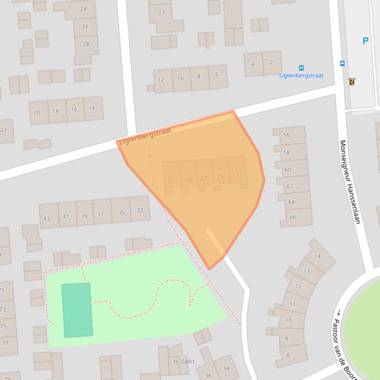 Kaart van postcodegebied 6433BP.