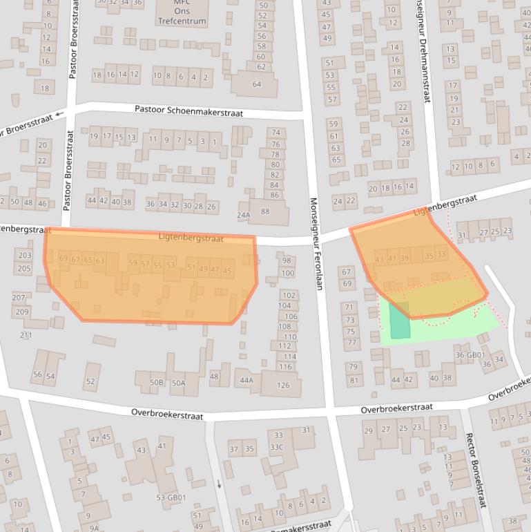Kaart van postcodegebied 6433BR.