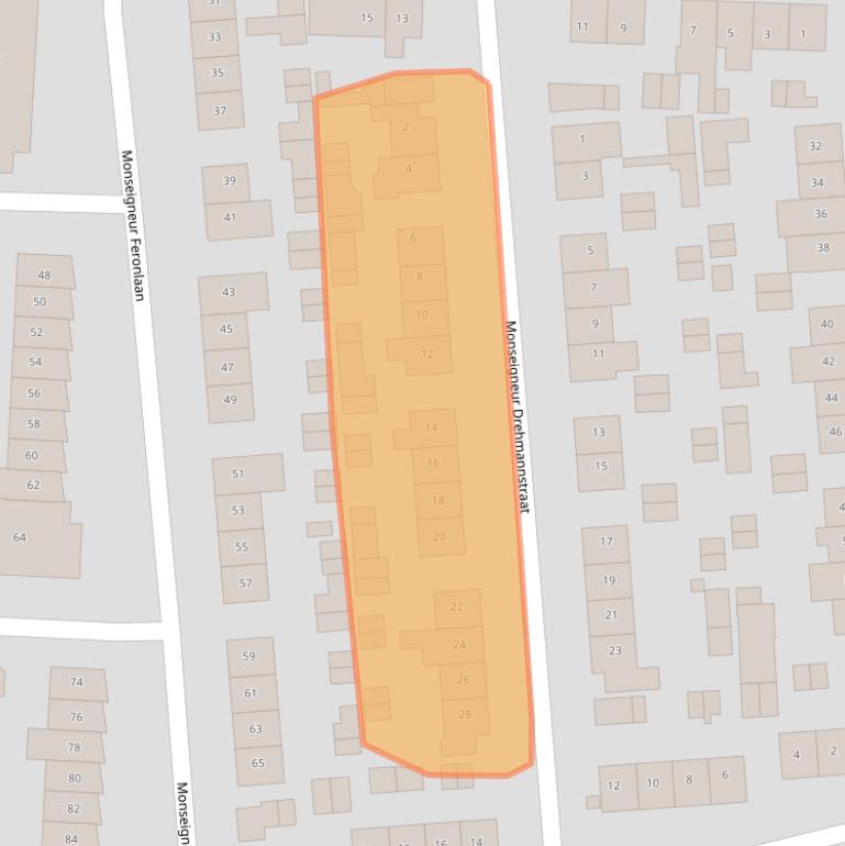 Kaart van postcodegebied 6433BW.