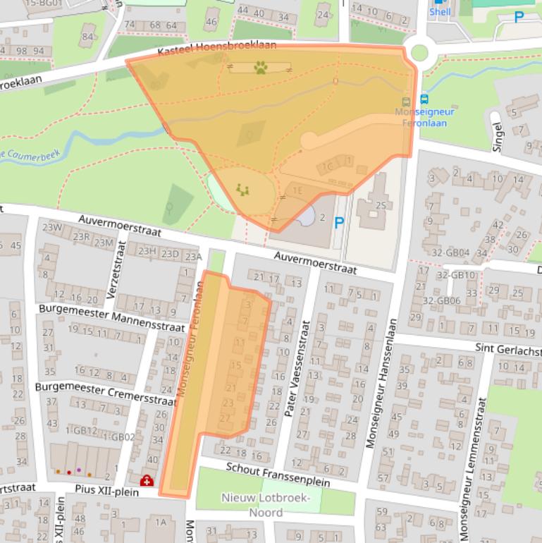 Kaart van postcodegebied 6433CD.