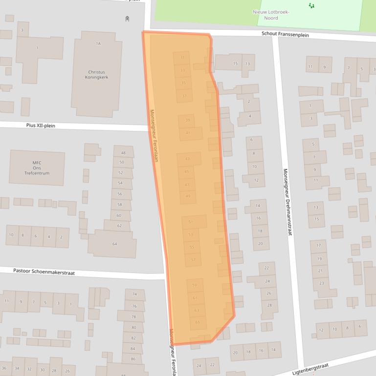 Kaart van postcodegebied 6433CE.