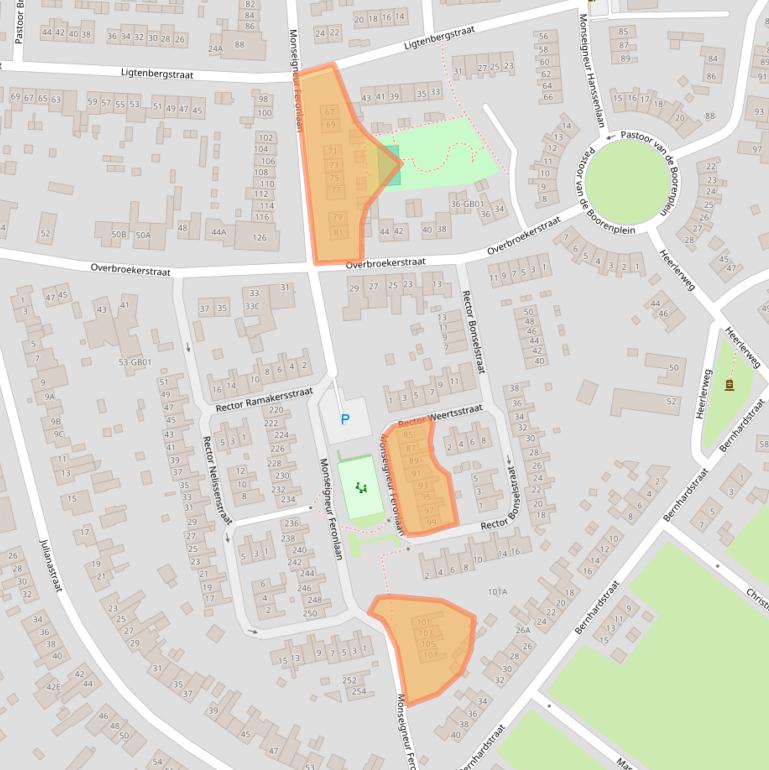 Kaart van postcodegebied 6433CG.