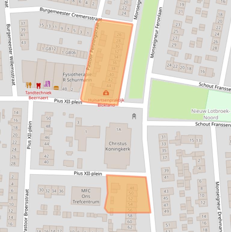 Kaart van postcodegebied 6433CJ.