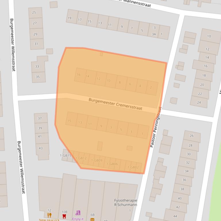 Kaart van postcodegebied 6433CW.