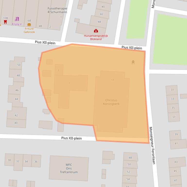 Kaart van postcodegebied 6433CX.