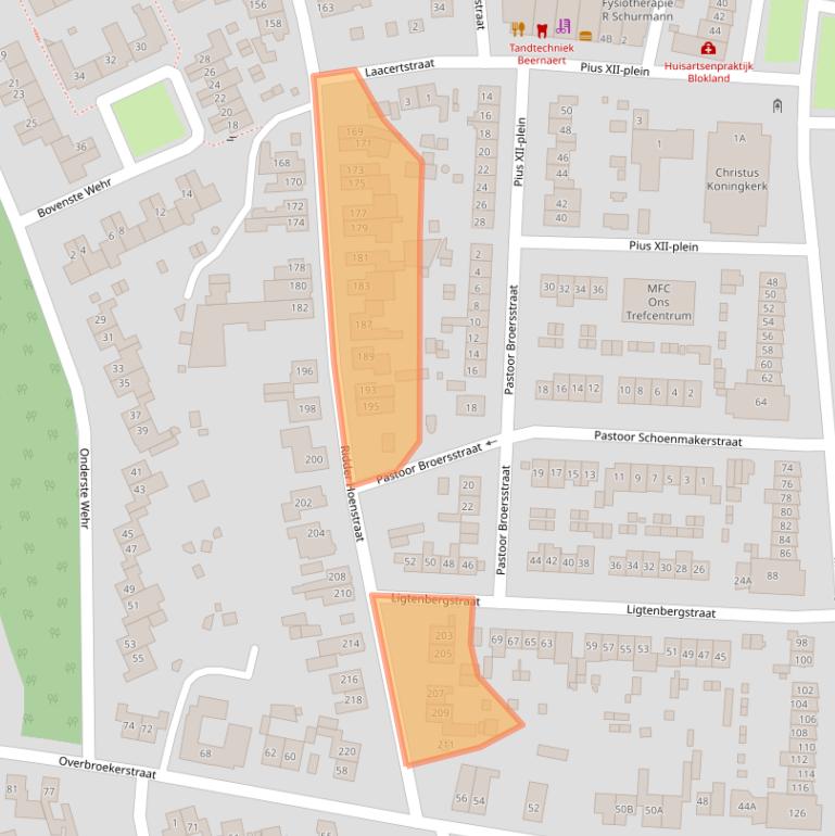 Kaart van postcodegebied 6433EE.