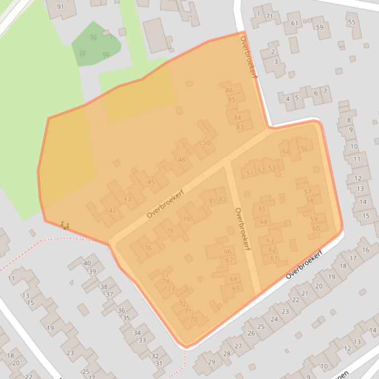 Kaart van postcodegebied 6433EZ.