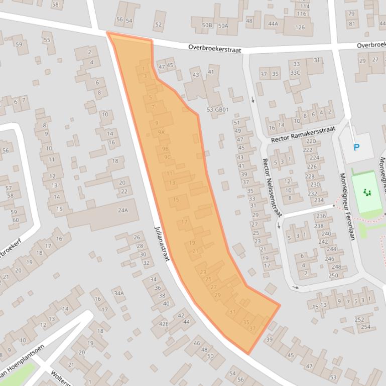 Kaart van postcodegebied 6433GA.