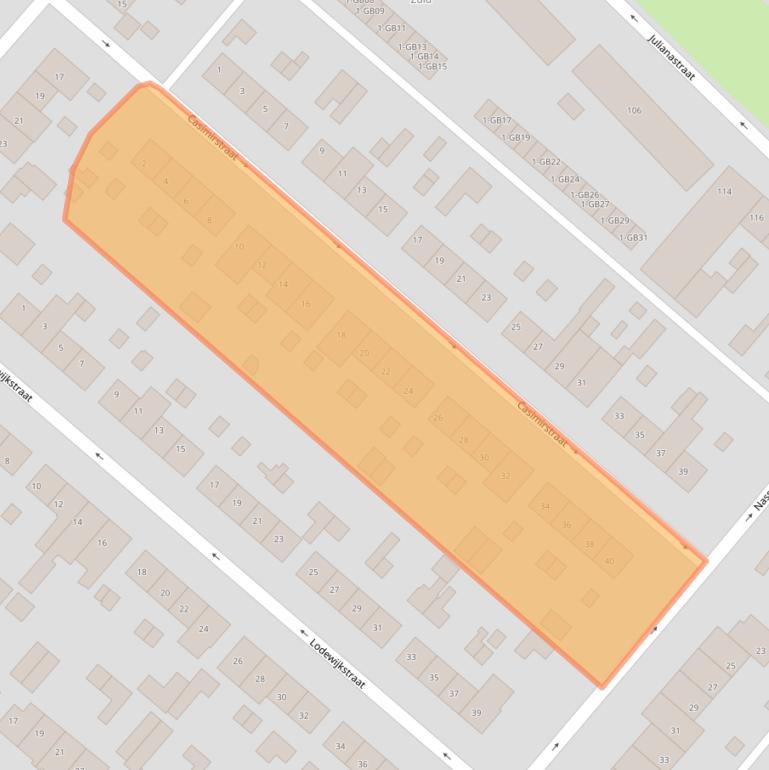 Kaart van postcodegebied 6433GW.