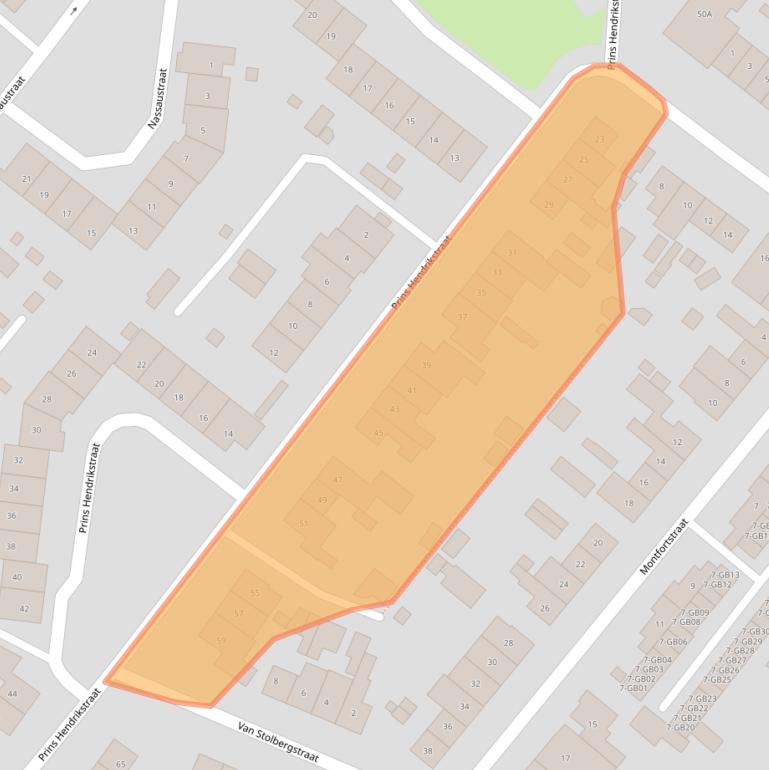 Kaart van postcodegebied 6433JA.