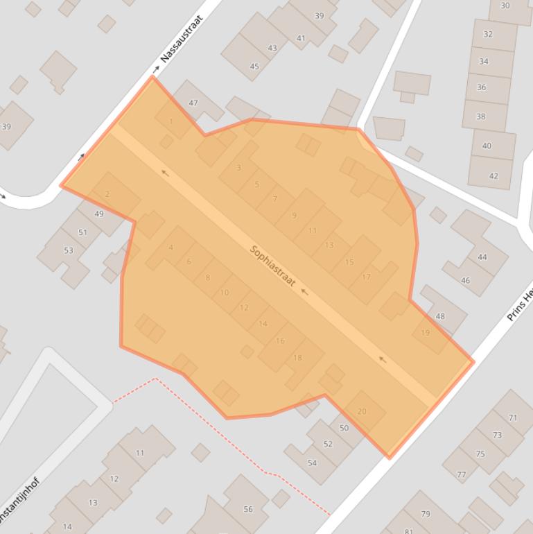 Kaart van postcodegebied 6433JD.