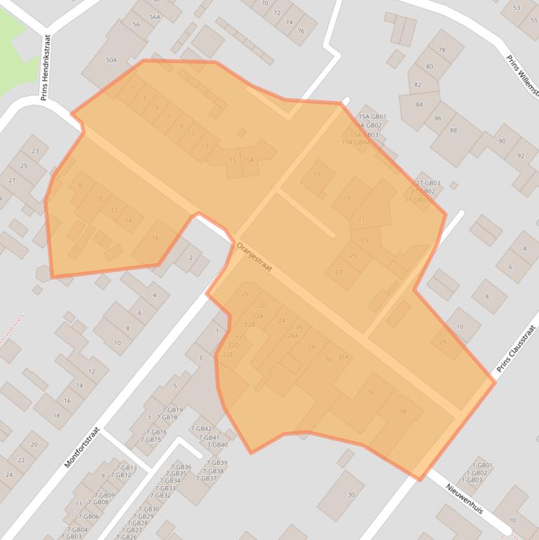 Kaart van postcodegebied 6433JM.