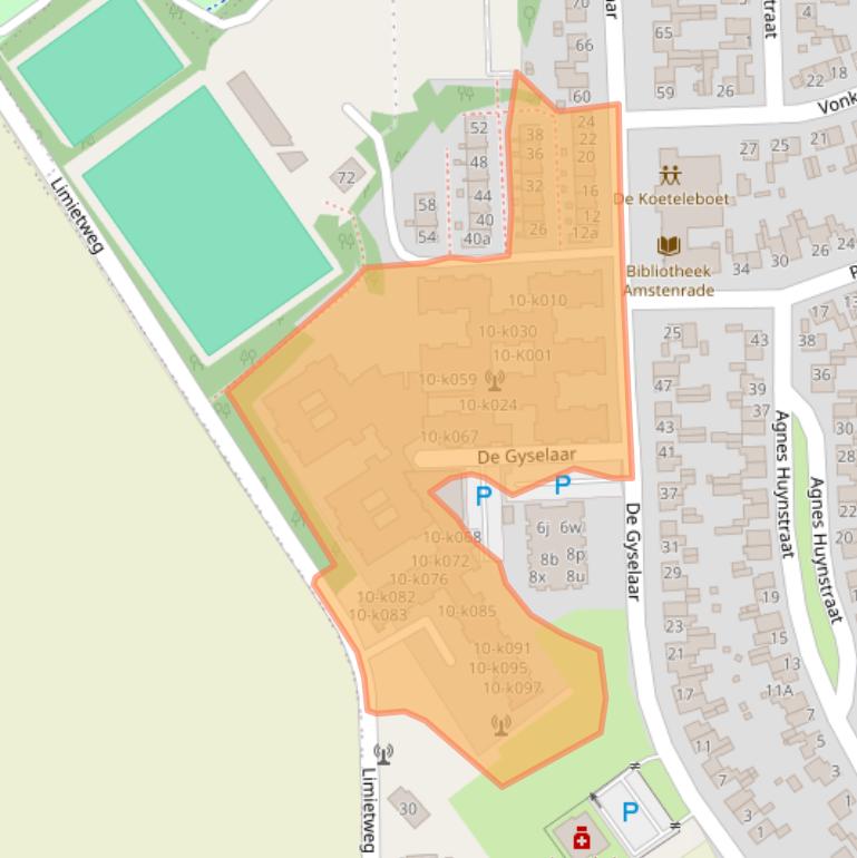 Kaart van postcodegebied 6436AX.