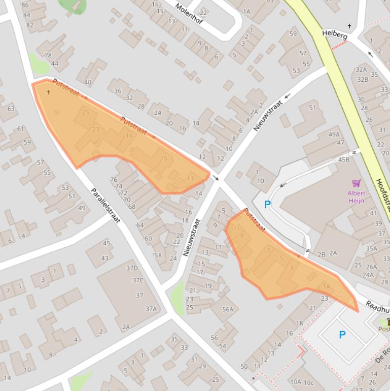 Kaart van postcodegebied 6436BT.