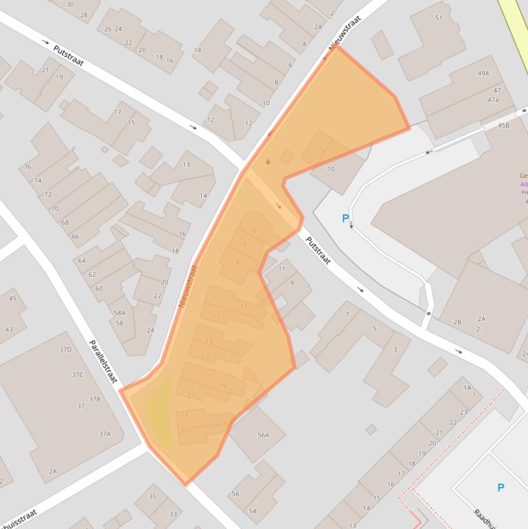 Kaart van postcodegebied 6436BX.