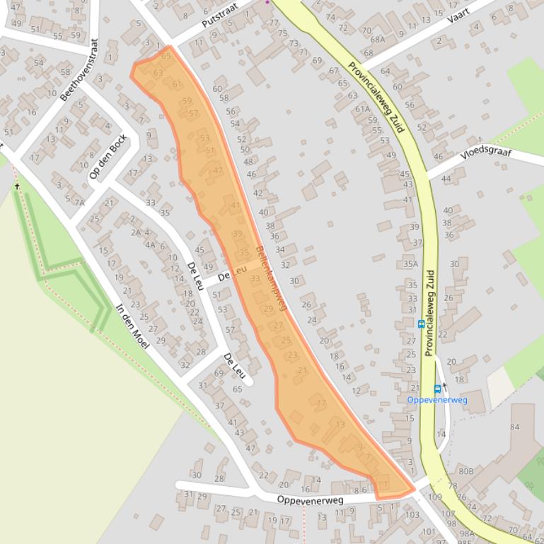 Kaart van postcodegebied 6438KE.