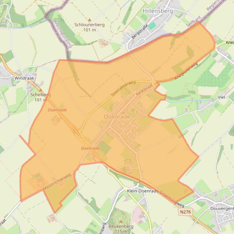 Kaart van postcodegebied 6439.