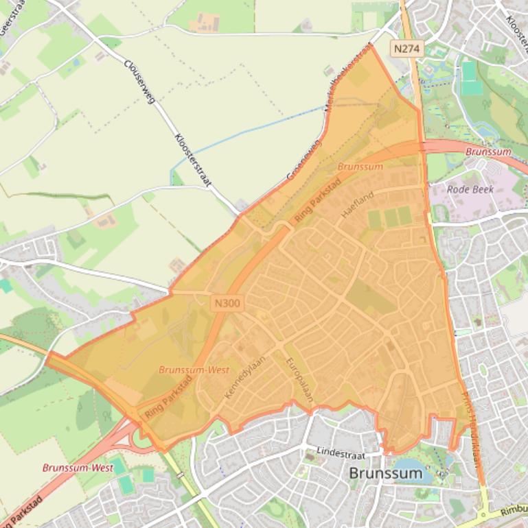 Kaartafbeelding, ingezoomd op postcodegebied 6441.