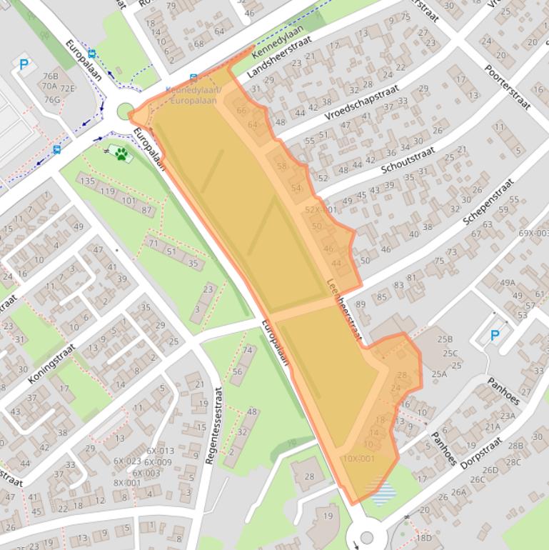 Kaart van postcodegebied 6441EZ.