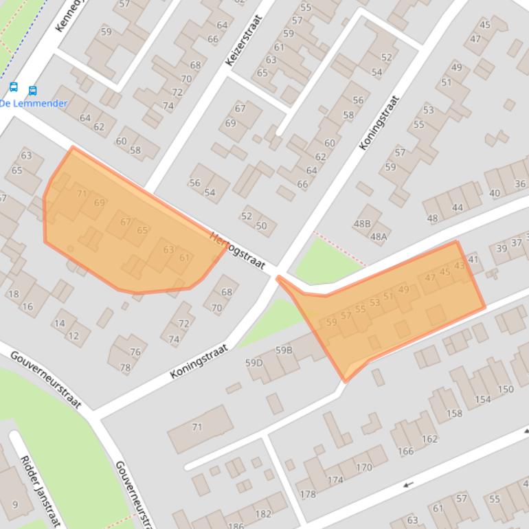 Kaart van postcodegebied 6441HB.