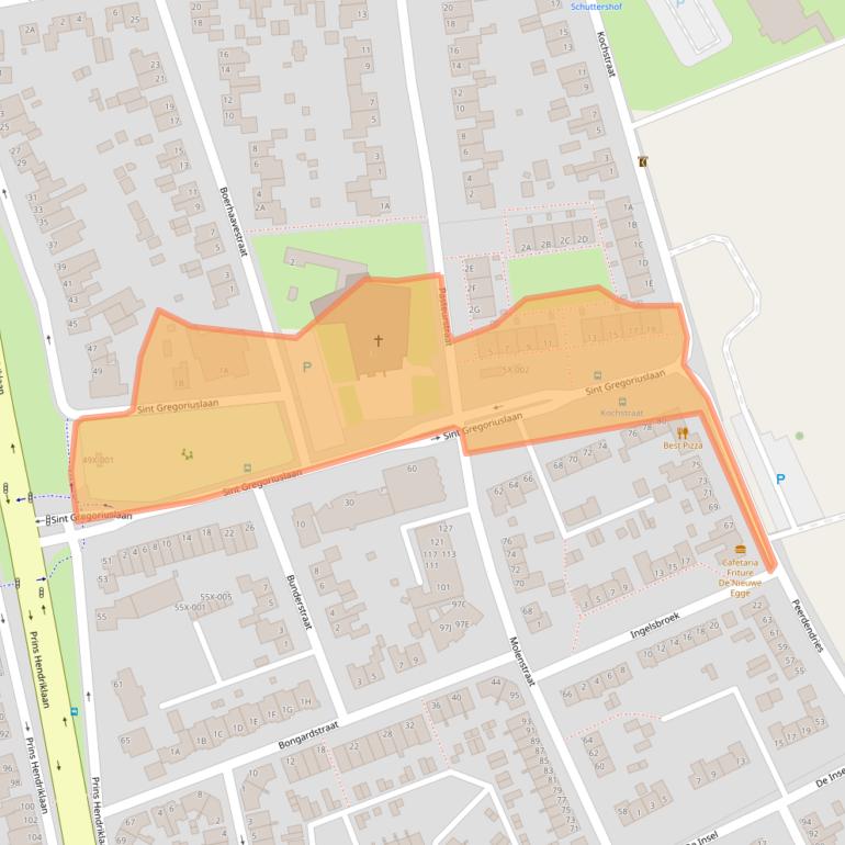 Kaart van postcodegebied 6442AE.