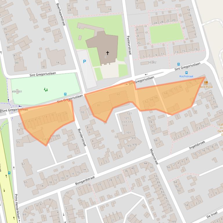 Kaart van postcodegebied 6442AG.