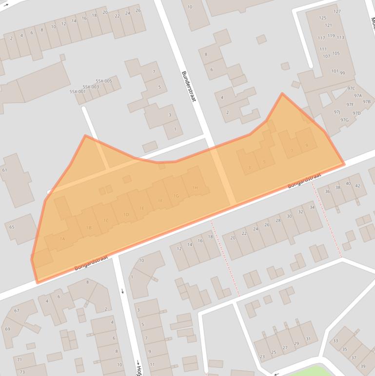 Kaart van postcodegebied 6442XB.