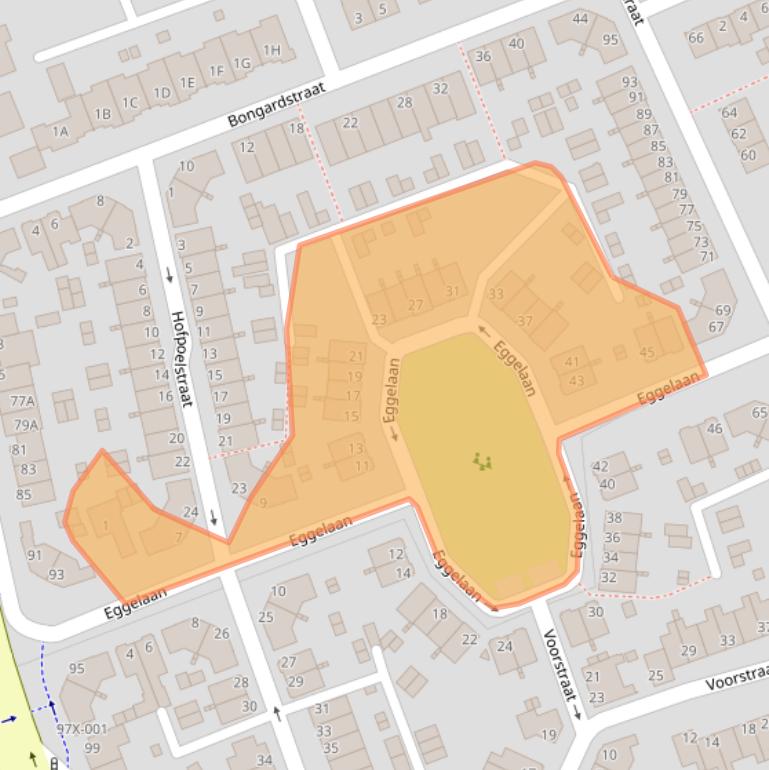 Kaart van postcodegebied 6442XE.