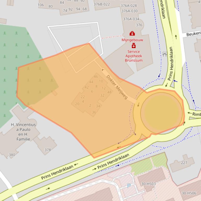 Kaart van postcodegebied 6443AZ.
